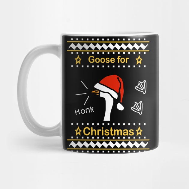 Funny Goose Ugly Christmas Sweater by ellenhenryart
